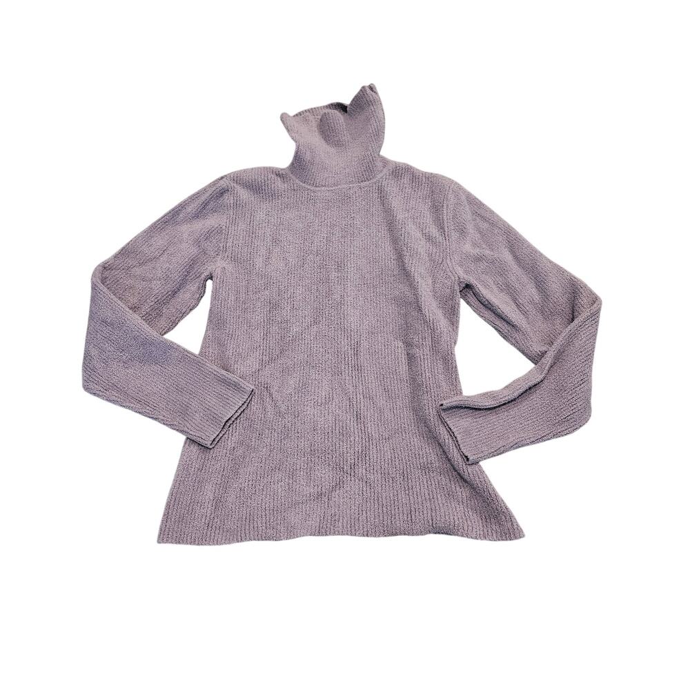 Womens Lavender Turtleneck Sweater Soft Fuzzy Knit Long Sleeve Size XS (estimate